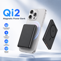 Batterie externe magnétique sans fil portable Qi2 5000 mAh USB-C avec charge rapide Qi pour iPhone