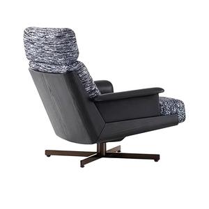 Sillón giratorio italiano moderno respaldo alto Silla de salón de lujo cubierta de lino de tela <span class=keywords><strong>para</strong></span> vestíbulo del Hotel Villa sala de estar ejecutiva - Product Image 3