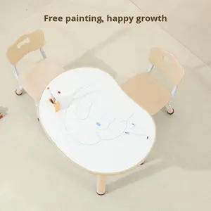 Table réglable en hauteur en plastique de style coréen pour enfants, bureau de dessin pour bébé, éducation précoce, lecture, multifonction - Product Image 3