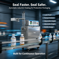 Machine de scellage à induction haute vitesse, refroidissement automatique par eau, pour bouteilles, bocaux, sauces, boissons et emballages alimentaires