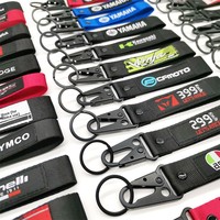 Label Bordir Tenun Modifikasi Motor Bahan Nilon, Gantungan Kunci Model Eagle-bill Buckle Modern Minimalis untuk Tas, Gantungan Kunci
