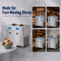 Machine à glace italienne professionnelle, nouvelle, 2 saveurs, congélateur discontinu 3000W, double cylindre, écran tactile, longue durée de vie