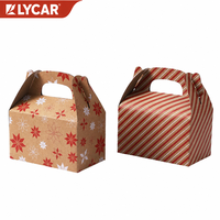 Scatola con Manico in Carta Kraft per Natale, Confezione Regalo per Alimenti, Torte, Caramelle, Biscotti e Pasticceria