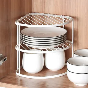 Hot sale 3-Tier Kitchen Counter and Cabinet bathroom Corner spice cabinet storage Metal Wire Shelf Rack Organizer