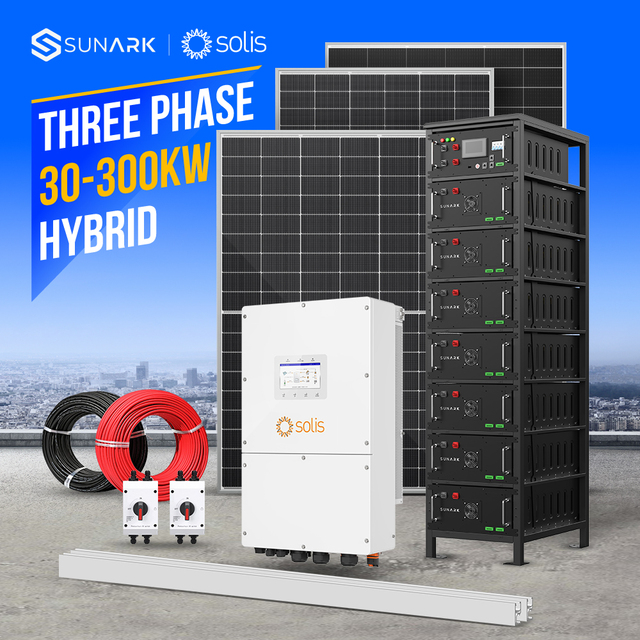 Home Commercial Industrial Hybrid Solar Photovoltaic System 30-300 Kw MPPT Lithium Ion