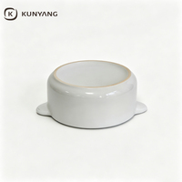 Bol en céramique blanc à double poignée, résistant au four, en porcelaine, ramequin, logo personnalisé imprimé, bol à soupe en céramique, OEM ODM, vente en gros