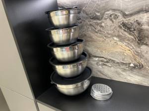 Bol <span class=keywords><strong>à</strong></span> salade en acier inoxydable, grand récipient de mélange en métal, bassin moderne en acier inoxydable, bols multifonctionnels pour la pâtisserie avec couvercle - Product Image 5