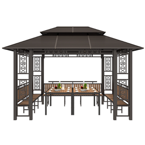 Gazebo <span class=keywords><strong>de</strong></span> Jardín para Exteriores, Pabellón <span class=keywords><strong>de</strong></span> Acero, Pérgola para Patio Trasero, Toldo para Patio <span class=keywords><strong>de</strong></span> Villa, Refugio con Techo Metálico para el Sol - Product Image 2