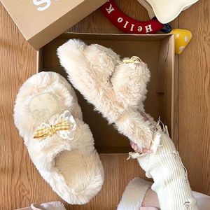 Fashionable Cartoon Furry Warm Furry Slippers Autumn/Winter New Anti Single Word - Product Image 5