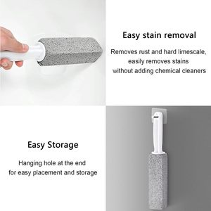 Pumice Scouring Padスティッククリーナーハンドル付きストーントイレボウル洗浄ブラシトイレ洗浄パック2個に効果的 - Product Image 2