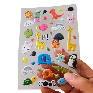 Factory Direct Sales 3D Puffy Stickers For Kids Cartoon Sticker Waterpoof 3D Bubble Stickers For Kids