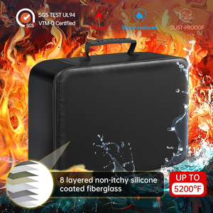 Boîte à documents portable <span class=keywords><strong>5200</strong></span> °F ignifuge et étanche 8 couches Organisateur de fichiers avec serrure Coffre-fort pour stocker des documents importants - Product Image 2