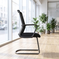 Chaise de visiteur de bureau moderne avec dossier en tissu maillé pour bureau à domicile et salles de conférence