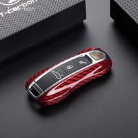 Étui de clé intelligente de voiture en Fiber de carbone pour Porsche Panamera Cayenne Macan Boxste couvercle de clé de voiture accessoires intérieurs étui de clé de voiture
