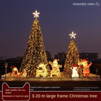 Árbol de Navidad Artificial Grande de Alta Calidad de 3m-10m, Cuadrado, para Exteriores, con Luces LED Personalizadas para Hoteles y Centros Comerciales