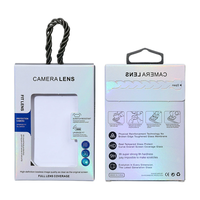 Boîte d'emballage personnalisée avec logo imprimé pour protecteur d'objectif d'appareil photo, avec fenêtre, gaufrage et pelliculage mat