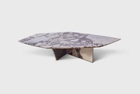 Table basse en marbre poli moderne Geometrik Calacatta Viola, service OEM, personnalisée pour usage en villa