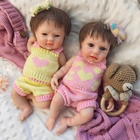 Poupées Reborn en silicone 30 cm Fille LouLou aux cheveux raides, anatomiquement correctes, bouche ouverte, douces au toucher pour soulager l'anxiété
