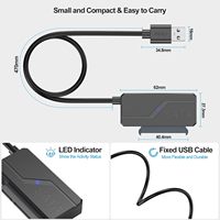 Lector de Disco Duro Interno USB 3.0 a SATA III para SSD de 2.5\"/HDD de 3.5\", Cable Convertidor con Adaptador de Corriente de 12V CC, Compatible con UASP