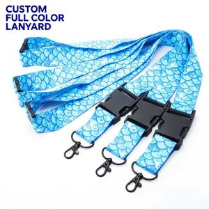 Personalized Vibrant Sublimation Neck <b>Lanyard</b> with Carabiner Clip Custom <b>Lanyards</b> for Ocean Themed Parties Water Park Events - Product Image 1