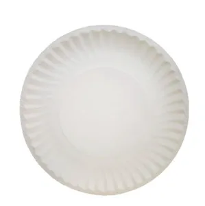 PTPACK Disposable Paper Plate Sugarcane Pulp Biodegradable Birthday Cake Plate Thickened Dinner Bowl