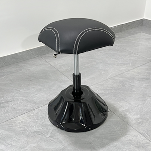 Top Selling High Quality Rolling Mater Chair Beauty Spa Salon <b>pink</b> Leather Saddle <b>Stool</b> with Adjustable Backrest - Product Image 3