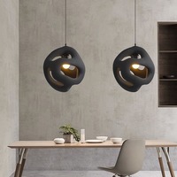 Lustre LED de style nordique japonais, lampe de table pour restaurant et bar, éclairage de chambre à coucher, luminaire suspendu Wabi-Sabi, éclairage de salle à manger 3000K