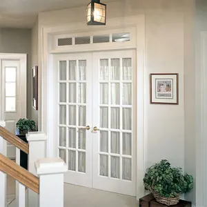 Fertige Oberfläche Aluminium Französisch Türen Fenster Milchglas Schlafzimmer Tür für Wohnhaus