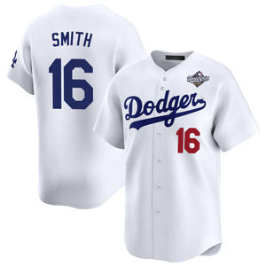 2025年 メンズ ロサンゼルス ホーム ワールドシリーズ ジャージ 野球シャツ カスタムウェア ロゴ入り 刺繍 ユニフォーム ホワイト - Product Image 4