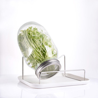 Kit de germination en gros pour semis, pot en verre Mason de 50 oz de qualité alimentaire sans BPA avec couvercle en acier inoxydable