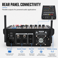 Console de mixage audio professionnelle AOFO PMX-402S, 4 canaux, 400W, avec microphone, Bluetooth, USB, enregistrement écho
