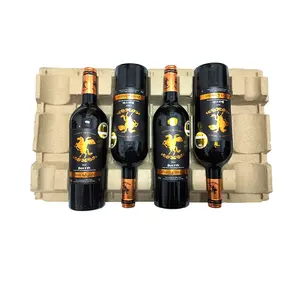 Supporto Per lo stampaggio della polpa Per la spedizione del vino 54*31.5*4.5cm 6 bottiglie di liquore cartone ondulato riciclato biodegradabile 50 pezzi Per confezione
