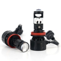 Mini projecteur bi-LED H8 45W 2000LM, mini ampoule LED, lentille de projecteur LED pour voiture, faisceau haut/bas avec ventilateur