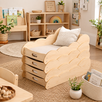 Cama Apilable de Madera para Niños Pequeños, Muebles Montessori para Preescolar, Guardería, Jardín de Infancia, Área de Descanso, Equipo para Dormir