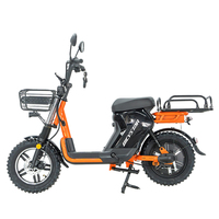 Scooter électrique de livraison de nourriture avec panier de chargement avant, porte-bagages arrière, pneus tout-terrain, frein à disque, scooter électrique de livraison, cyclomoteur électrique