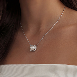 Collar de Perlas de Agua Dulce de Plata S925, Colgante de Barra Lisa Simple, Joyería Minimalista, Regalo para Mujer - Product Image 2