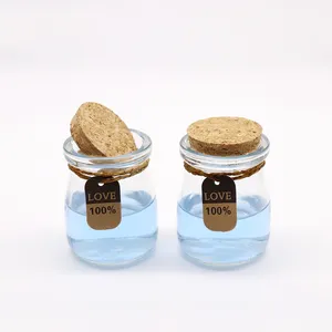 3.4Oz Mini-Glas Wens Fles 100Ml Vintage Party Gunst Potten Voor Bruiloft Gunsten Glazen Puddingpot Met Kurk Deksel En Touwtjes