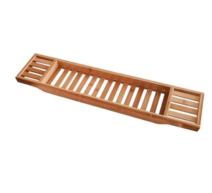Support de <span class=keywords><strong>rangement</strong></span> de <span class=keywords><strong>baignoire</strong></span> en bambou et bois <span class=keywords><strong>rangement</strong></span> de salle de bain et étagère support de bain support de <span class=keywords><strong>baignoire</strong></span> à vidange facile - Product Image 3