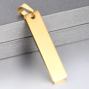 Breloques vierges rectangulaires en acier inoxydable mat néo-gothique pour estampage métallique, Sunling, unisexe, gravables, pour collier DIY, vente en gros - Product Image 4