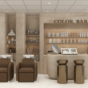 Moderna Estación de Peluquería |   Mesa de <span class=keywords><strong>Barber</strong></span>ía Personalizada y Juego de Espejo LED |   Solución Integral de Muebles y Diseño para Salones de Belleza - Product Image 3