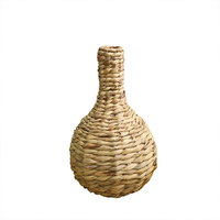 Vase en paille tressée fait main, récipient à fleurs minimaliste nordique pour table, vase décoratif pour la maison, le salon et le café