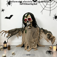 Nouvelle Décoration d'Atmosphère Horreur pour Cour : Zombie Squelette Électrique à Détection de Mouvement pour Halloween 2026