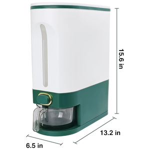 Boîte de rangement transparente carrée en plastique scellée à pression pour céréales, avec tasse graduée, distributeur visible, capacité 5L, anti-humidité - Product Image 2