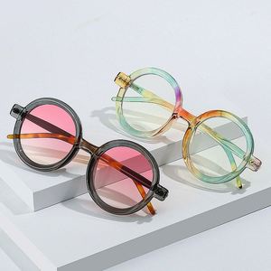 Gafas de Sol Vintage Personalizadas con Logotipo, Monturas de Gafas de Computadora Negras, Marrones y Transparentes, Gafas Redondas Pequeñas con Remaches UV400 para Hombre - Product Image 3