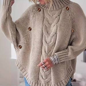 Suéter Largo de Punto Coreano para <span class=keywords><strong>Mujer</strong></span>, Poliéster/Algodón, Estilo Europeo Americano, Nueva Colección Otoño Invierno, Venta Directa de Fábrica - Product Image 3