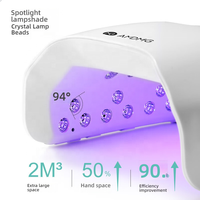 Lampe à ongles rechargeable blanche minimaliste 126W avec détection intelligente, séchoir UV LED, machine à polymériser le vernis gel et éclaircissant à la lumière rouge