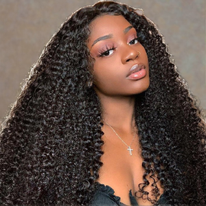 100% Brazilian Unprocessed Virgin Remy Hair <b>Wig</b> Best Quality Cuticle Aligned Kinky Curly Afro Style Long Length Easy to Wear - Product Image 3