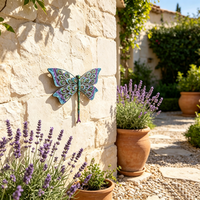 Sculpture murale en métal peinte à la main en forme de libellule, décoration intérieure et extérieure pour la maison et le jardin