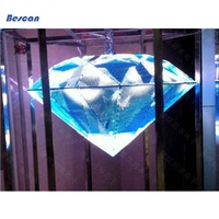 Cabina de DJ de pantalla LED de fachada con forma de diamante creativa 3D con fachada LED innovadora para imágenes mejoradas