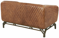 Canapé Chesterfield en cuir de luxe 2 places, revêtement de qualité supérieure avec un design classique, coussins confortables et sophistiqués